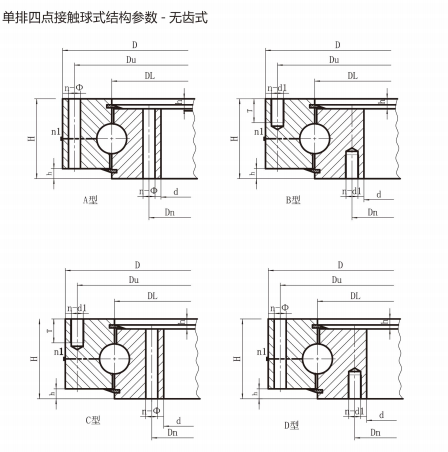 (QU系列)單排四點(diǎn)接觸球式回轉(zhuǎn)支承無齒